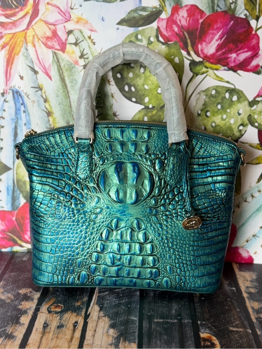 HARDTOFIND Brahmin Medium Duxbury Peacock Satchel PRETTY EYE PLACEMENT NWT
